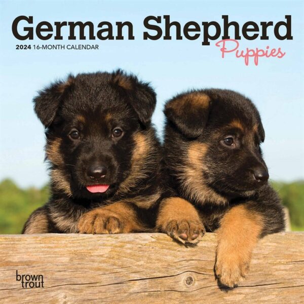 German Shepherd Puppies Mini Calendar 2024