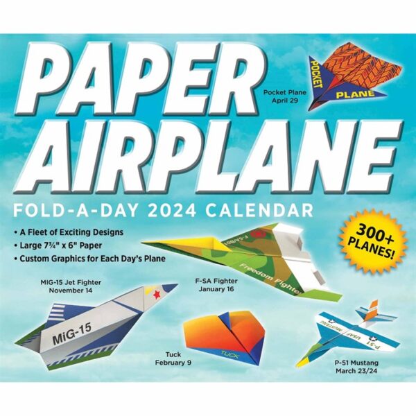 Paper Airplane Desk Calendar 2024