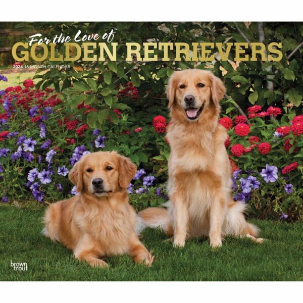 For The Love Of Golden Retrievers Deluxe Calendar 2024