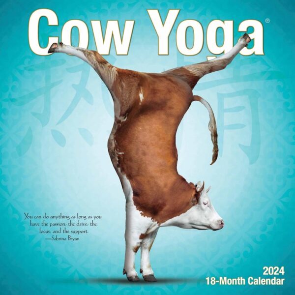 Cow Yoga Mini Calendar 2024